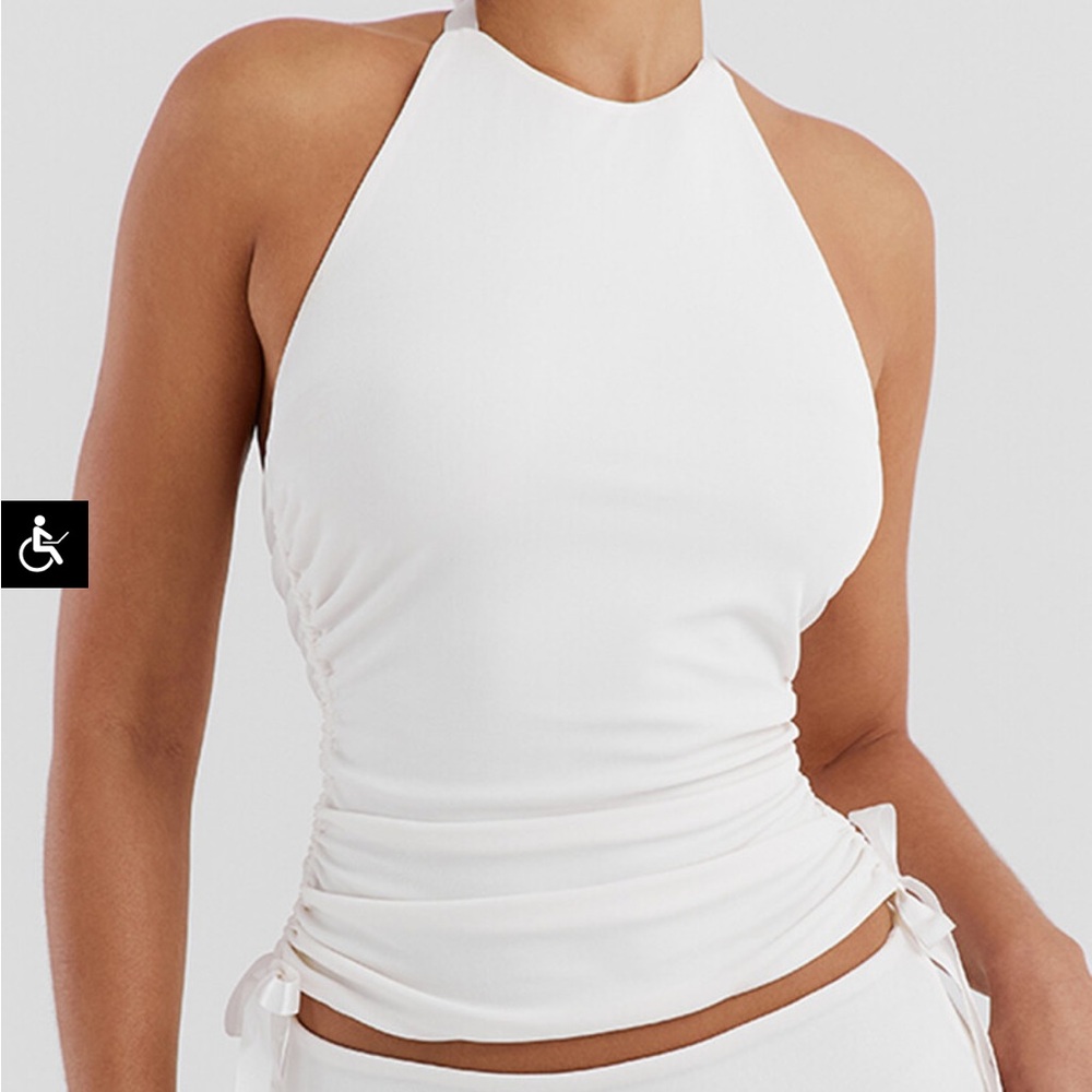 Mistress Rocks White Halter Top